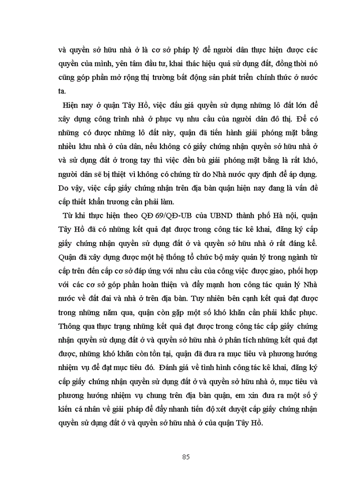 image for page Quản lý Nhà nước trong công tác đăng ký và cấp giấy chứng nhận quyền sử dụng đất và quyền sử hữu tại quận Tây Hồ