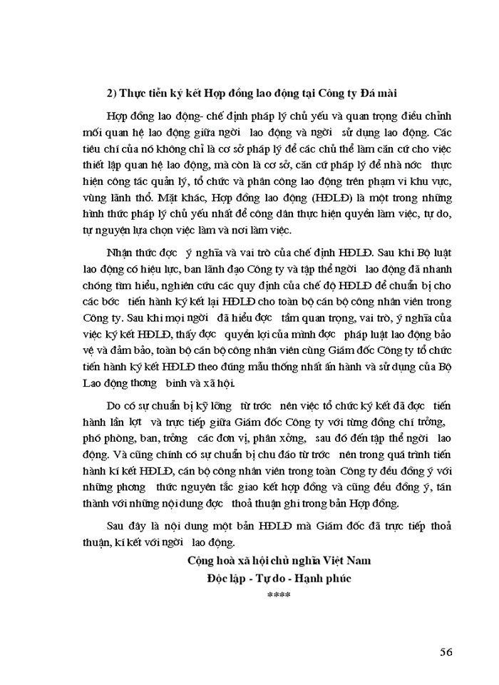 image for page Thực tiễn ký kết và thực hiện hợp đồng lao động tại Công ty Đá Mài - Hải Dương