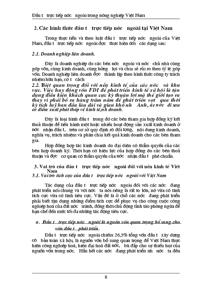 image for page Đầu tư trực tiếp nước ngoài phát triển ngành nông nghiệp Việt Nam -Thực trạng và Giải pháp