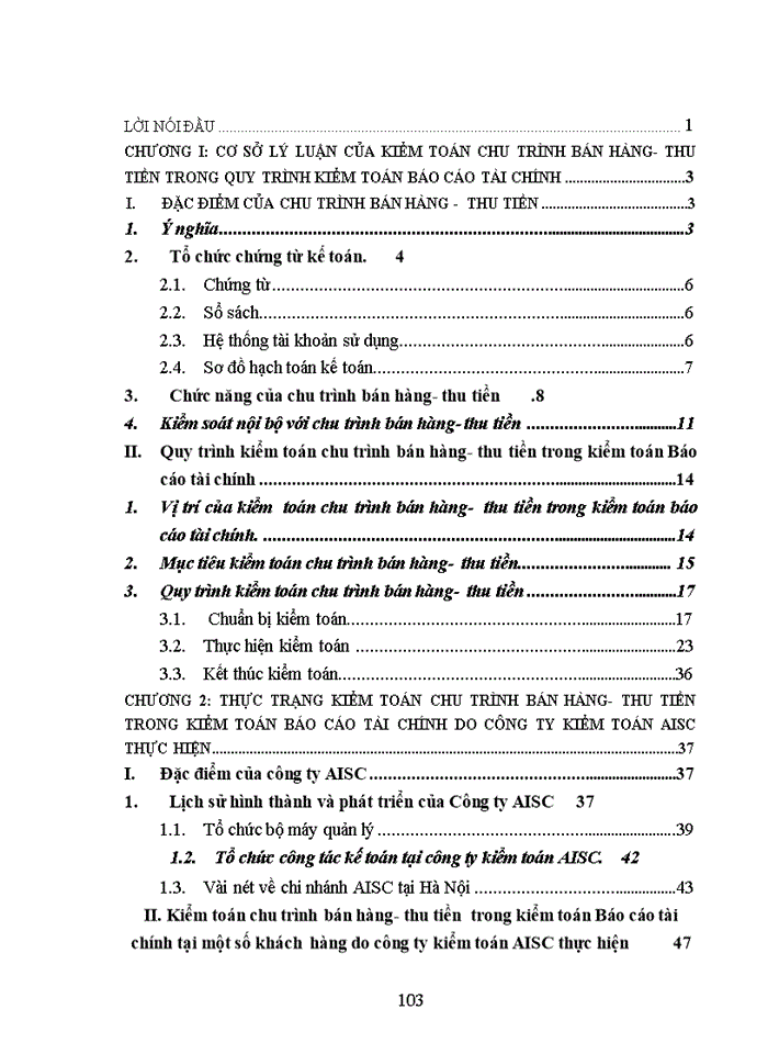 image for page THS Kiểm toán chu trình bán hàng thu tiền trong Kiểm toán Báo cáo tài chính do Công ty Kiểm toán vàdịch vụ Tin học AISC