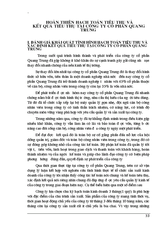 image for page Hoàn thiện công tác Kế toán tiêu thụ và xác định kết quả tiêu thụ tại Công ty cổ phần Quang Trung