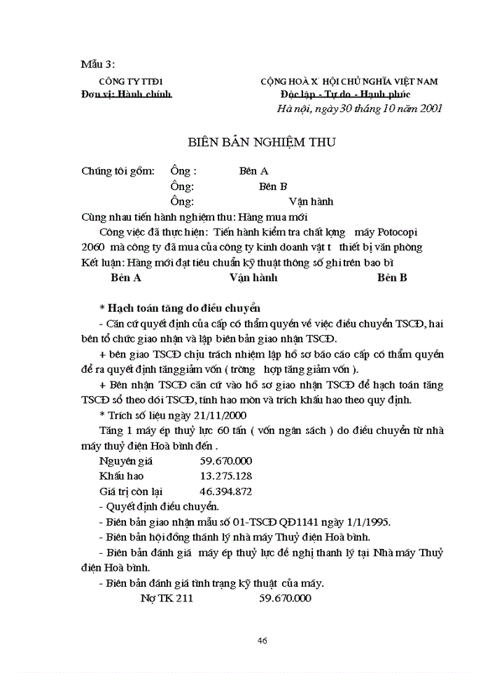 image for page Tổ chức Kế toán Tài sản cố định và phân tích tình hình trang bị và sử dụng Tài sản cố định tại Công ty truyền tải Điện 1