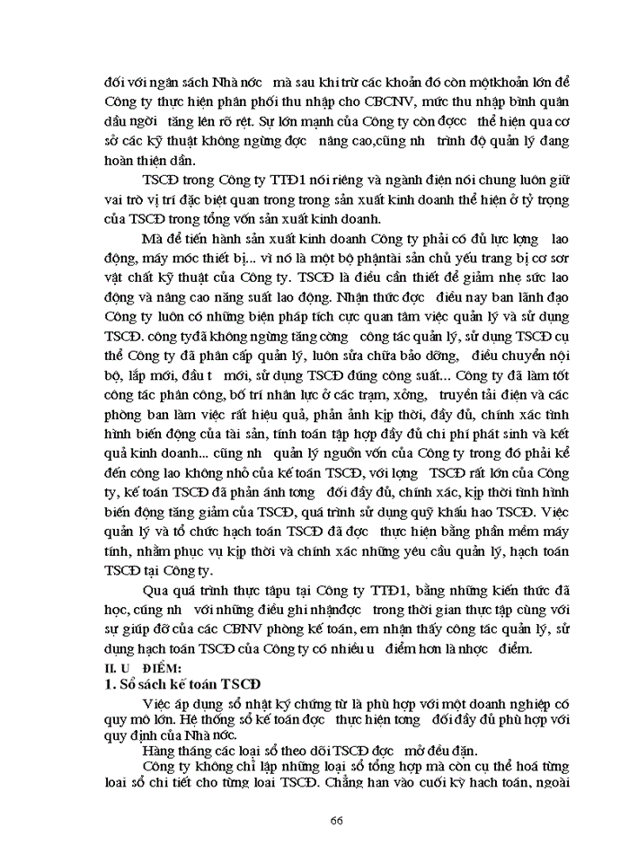 image for page Tổ chức Kế toán Tài sản cố định và phân tích tình hình trang bị và sử dụng Tài sản cố định tại Công ty truyền tải Điện 1