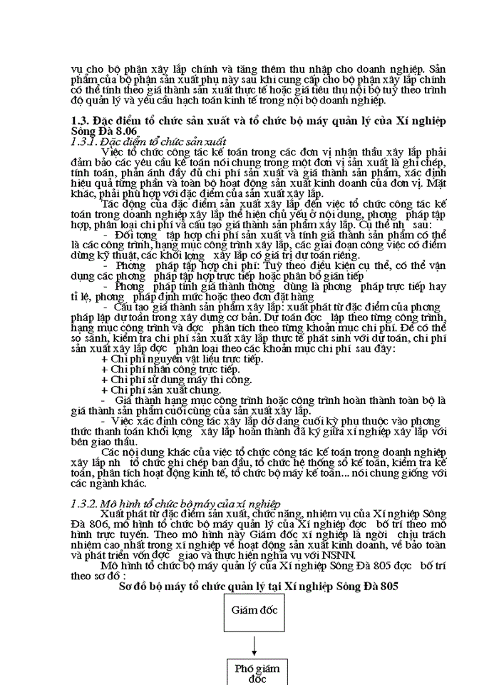 image for page Hoàn thiện Kế toán Chi phí sản xuất và tính Giá thành sản phẩm Xây lắp ở Xí nghiệp sông đà 806