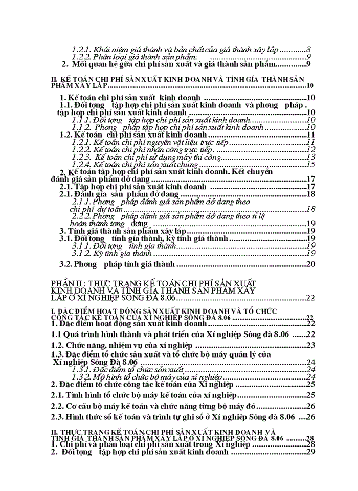 image for page Hoàn thiện Kế toán Chi phí sản xuất và tính Giá thành sản phẩm Xây lắp ở Xí nghiệp sông đà 806