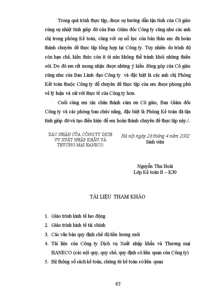 image for page Hoàn thiện Kế toán tiền lương và các khoản trích theo lương tại Công ty HANECO