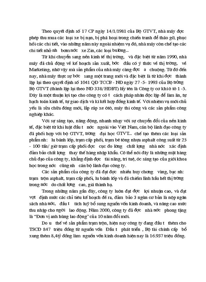 image for page Hoàn thiện công tác hạch toán Nguyên vật liệu với việc tăng cường hiệu quả sử dụng Nguyên vật liệu tại Công ty Cơ khí Ô tô 1-5