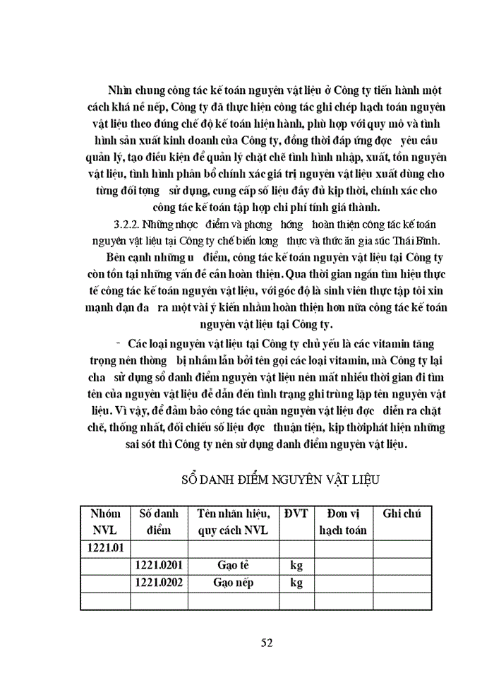 image for page Tổ chức công tác Kế toán Nguyên vật liệu ở Công ty Chế biến lương thực và thức ăn gia súc