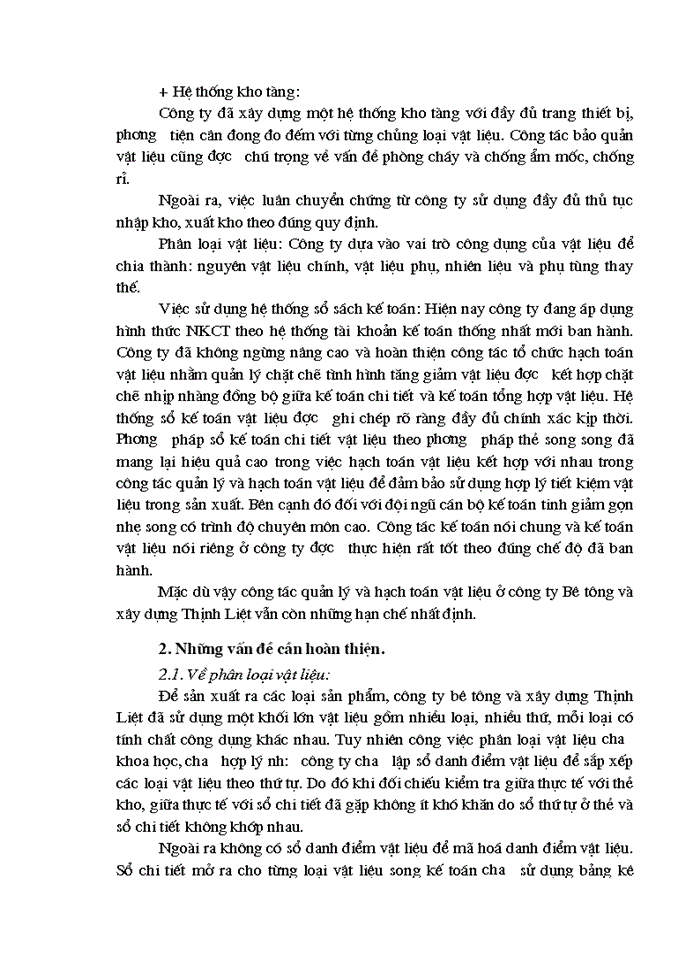 image for page Kế toán vật liệu tại Công ty Bê tông và Xây dựng Thịnh Liệt