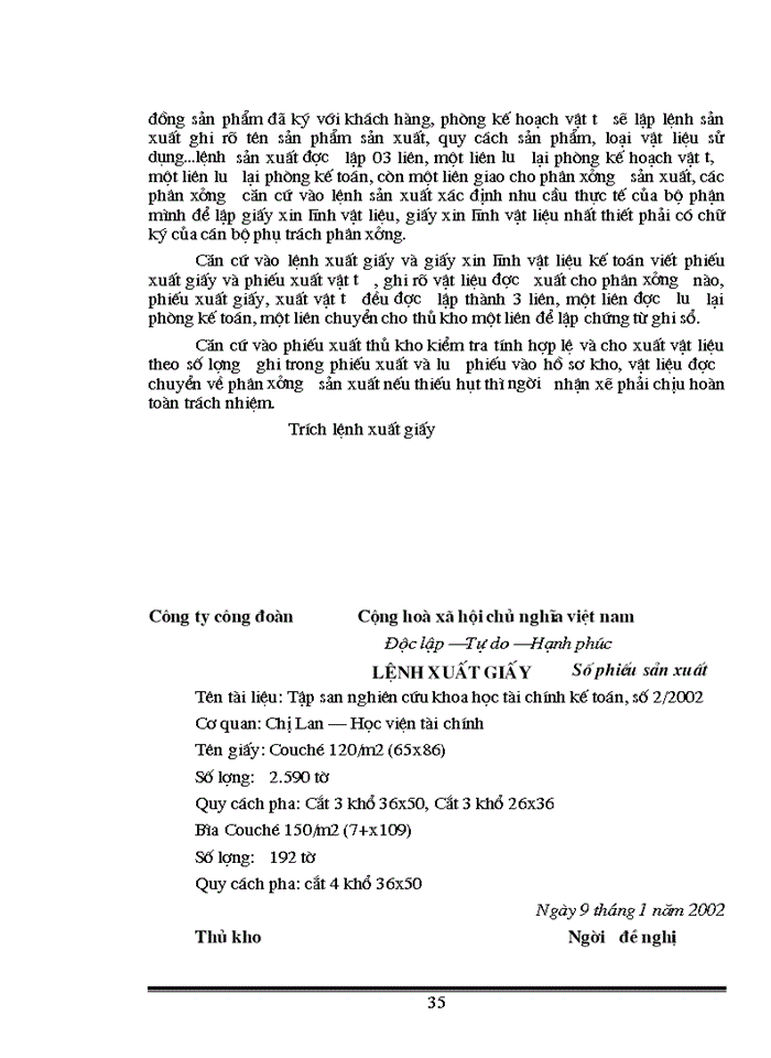 image for page Tổ chức hạch toán Kế toán Nguyên vật liệu ở Công ty In Công Đoàn