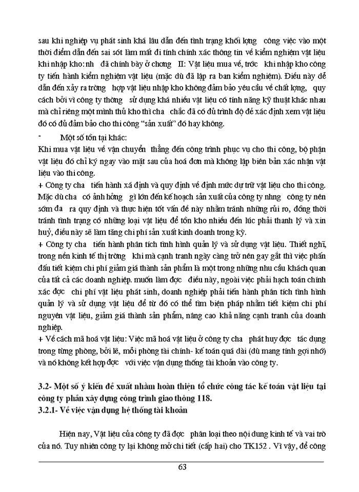 image for page Kế toán vật liệu và phân tích tình hình quản lý sử dụng vật liệu tại Công ty Cổ phần Xây dựng Công trình giao thông 118