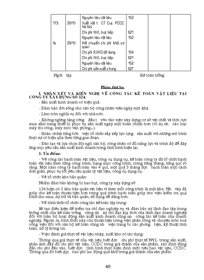 image for page Kế toán vật liệu và Công cụ dụng cụtại Công ty Xây dựng công trình giao thông 124