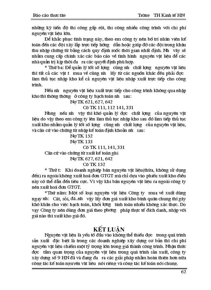 image for page Tổ chức công tác Kế toán Nguyên vật liệu của Công ty Xây dựng số 9 Hà Nội