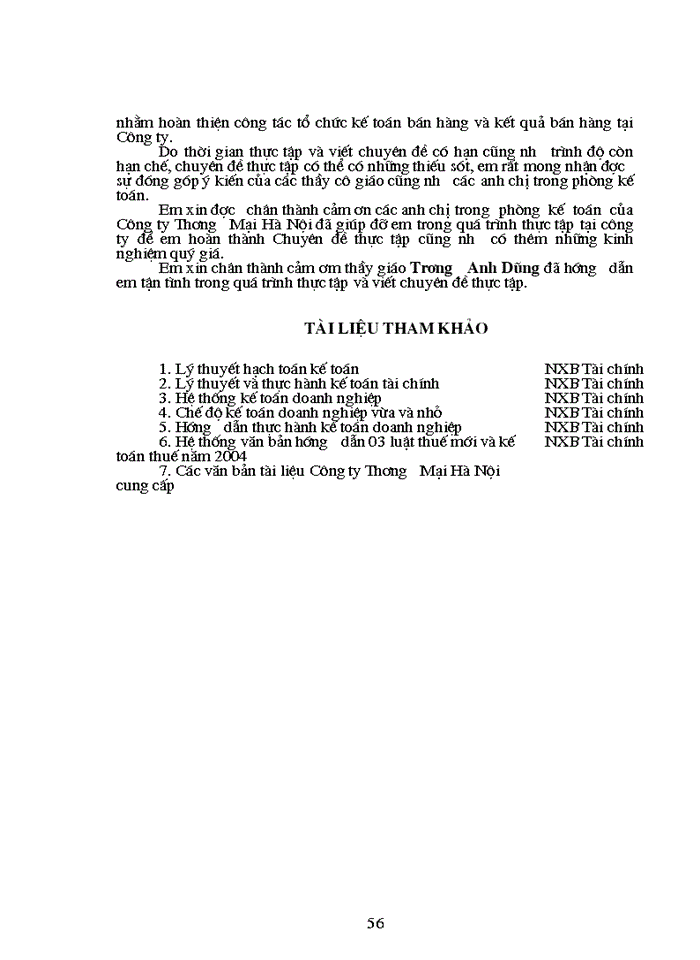 image for page Tổ chức công tác Kế toán bán hàng và kết quả bán hàng tại Công ty Thương mại Hà Nội