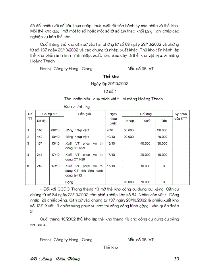 image for page Kế toán Nguyên vật liệu Công cụ dụng cụ ở Công ty Xây dựng Hương Giang - bộ quốc phòng