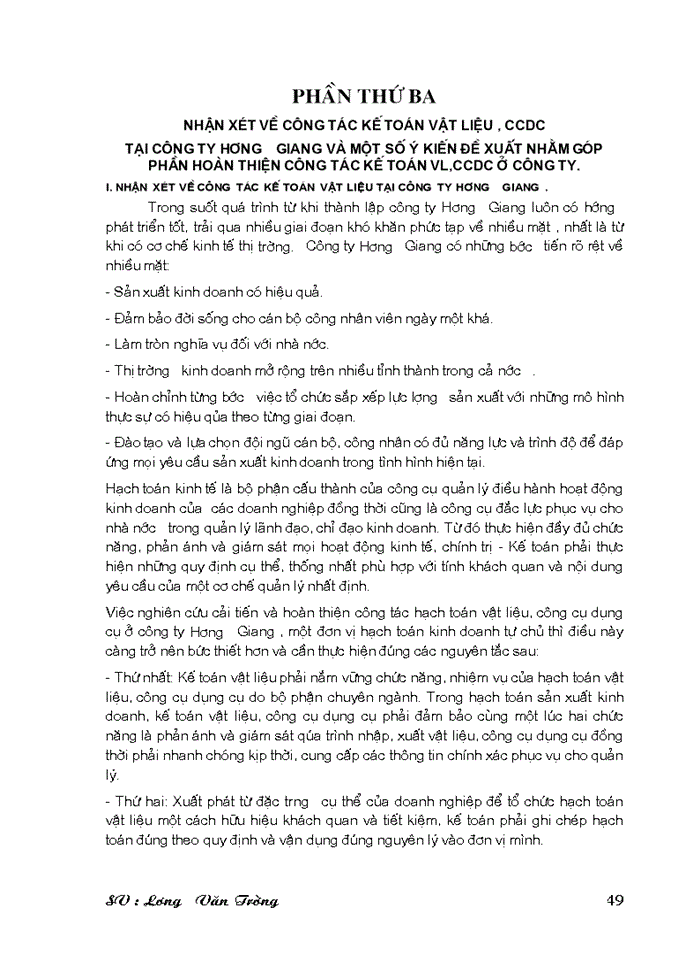 image for page Kế toán Nguyên vật liệu Công cụ dụng cụ ở Công ty Xây dựng Hương Giang - bộ quốc phòng