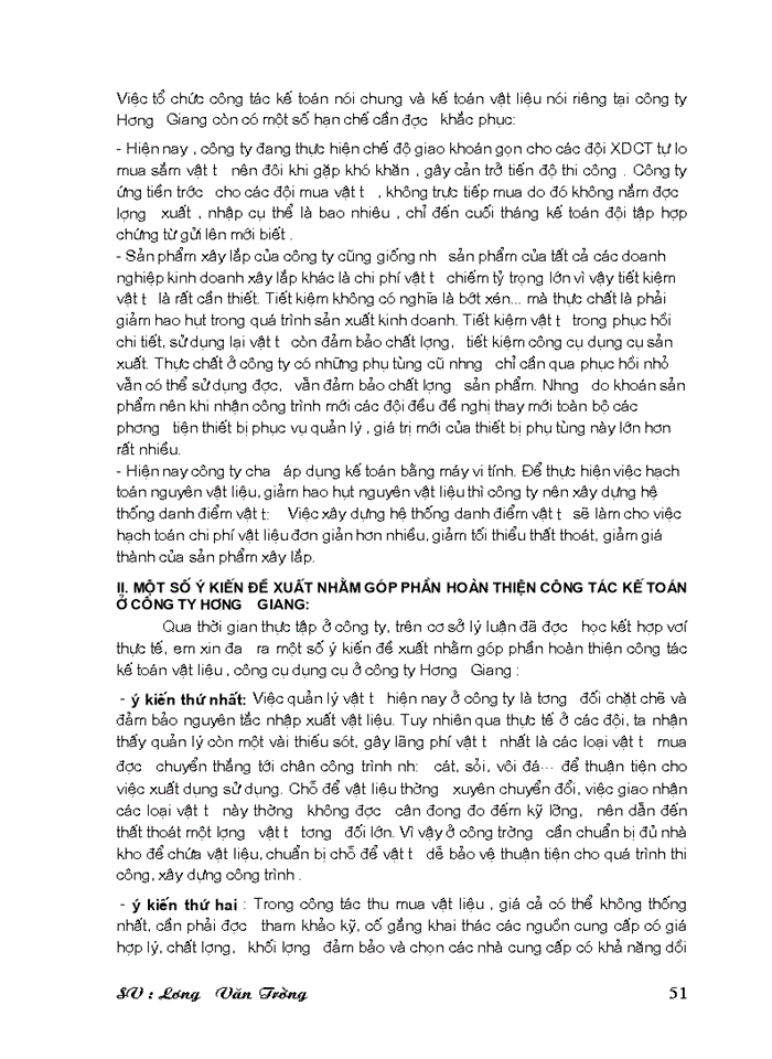 image for page Kế toán Nguyên vật liệu Công cụ dụng cụ ở Công ty Xây dựng Hương Giang - bộ quốc phòng