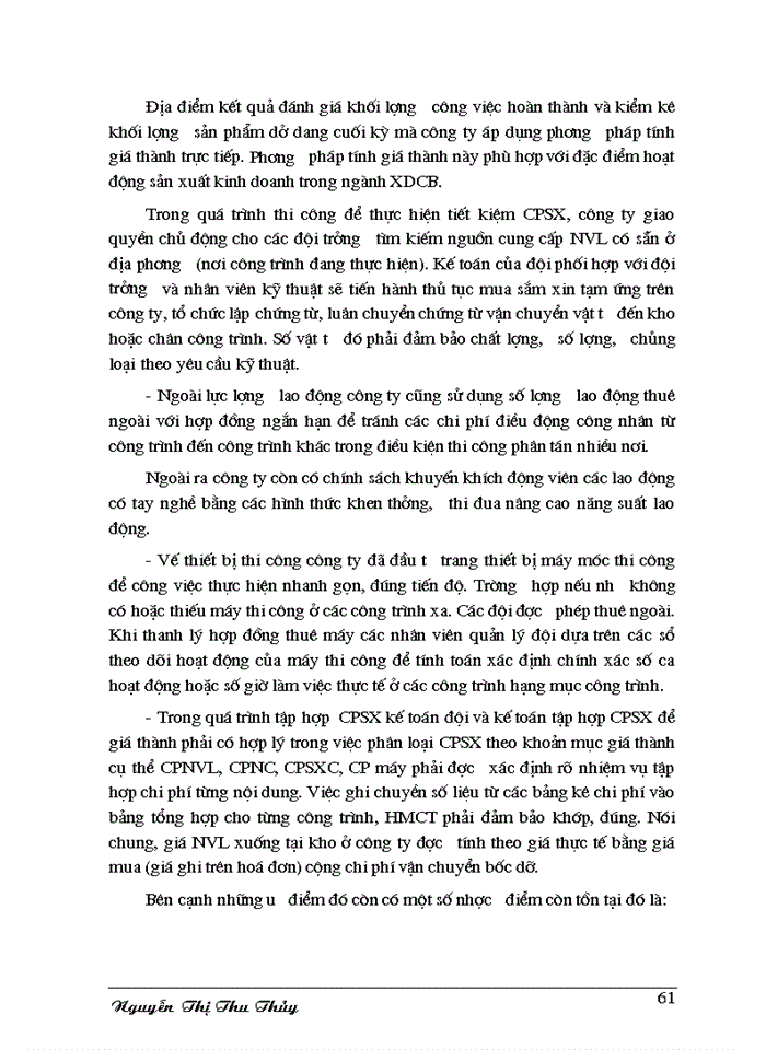 image for page Tổ chức hạch toán Chi phí sản xuất và tính GT Xây lắp tại Công ty Công trình giao thông 2