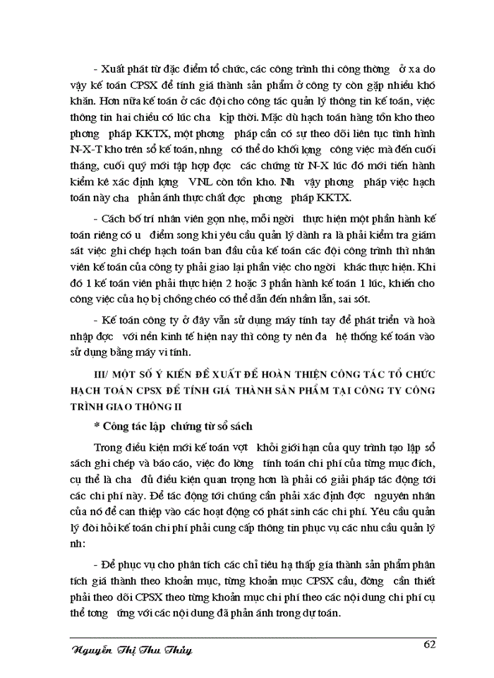 image for page Tổ chức hạch toán Chi phí sản xuất và tính GT Xây lắp tại Công ty Công trình giao thông 2