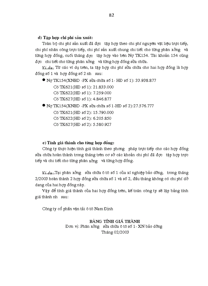 image for page Công tác Kế toán tập hợp chi phí sửa chữa và tính giá thành dịch vụ sửa chữa ở Công ty Cổ phần vận tải Ô tô Nam Định
