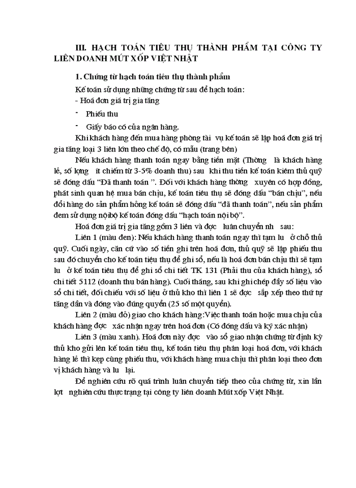 image for page Hoàn thiện công tác hạch toán Tiêu thụ Thành phẩm và xác định kết quả tiêu thụ tại Công ty Liên Doanh mứt xốp Việt Nhật