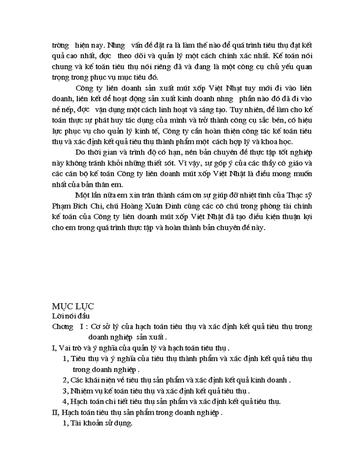 image for page Hoàn thiện công tác hạch toán Tiêu thụ Thành phẩm và xác định kết quả tiêu thụ tại Công ty Liên Doanh mứt xốp Việt Nhật