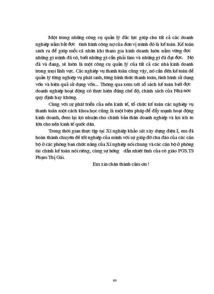 image for page Kế toán các nghiệp vụ thanh toán phân tích tình hình và khả năng thanh toán của X nghiệp khảo sát Xây dựng Điện 1