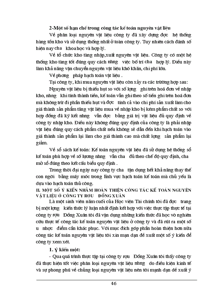 image for page Tổ chức công tác Kế toán Nguyên vật liệu tại Công ty Rượu Đồng Xuân