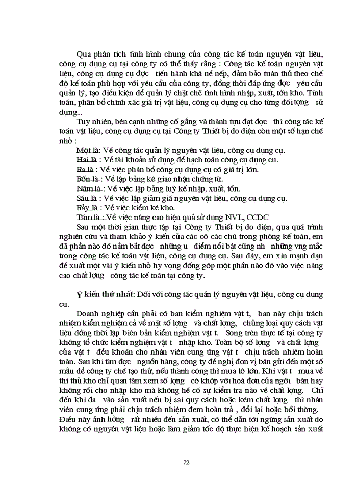 image for page Tổ chức hạch toán Nguyên vật liệu Công cụ dụng cụ tại Công ty Thiết bị đo Điện