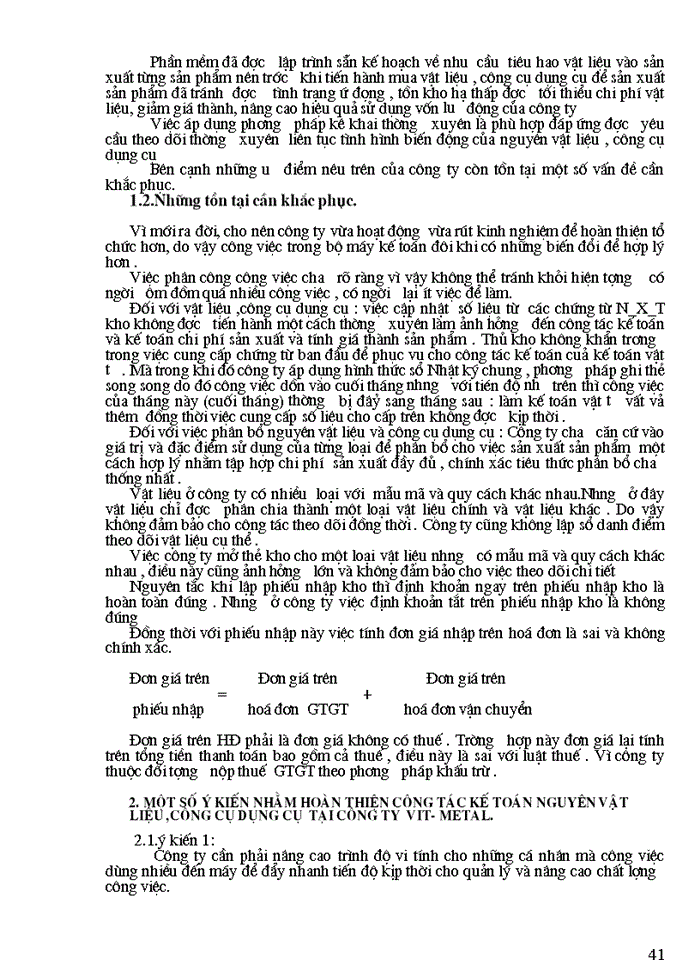 image for page Tổ chức Kế toán Nguyên vật liệu Công cụ dụng cụ tại Công ty Vit Metai