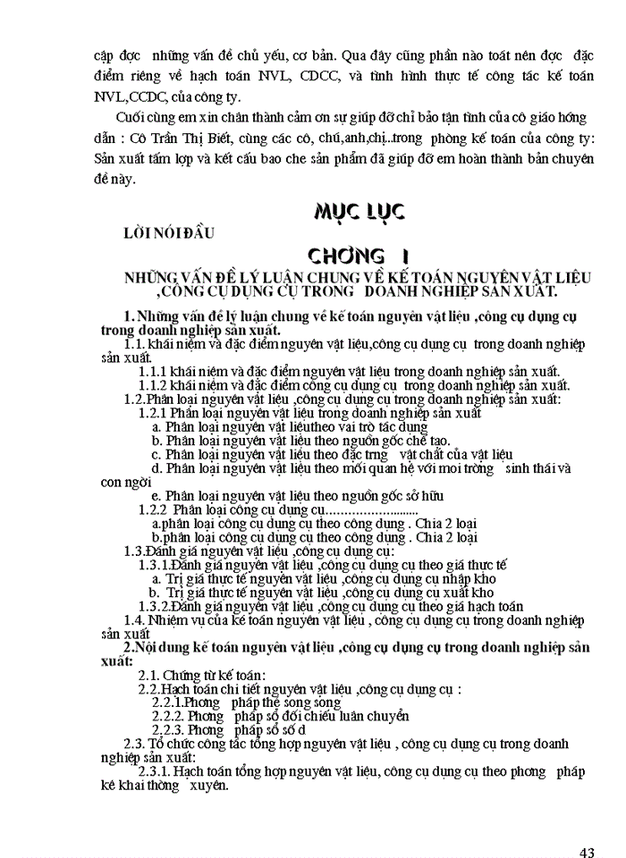 image for page Tổ chức Kế toán Nguyên vật liệu Công cụ dụng cụ tại Công ty Vit Metai