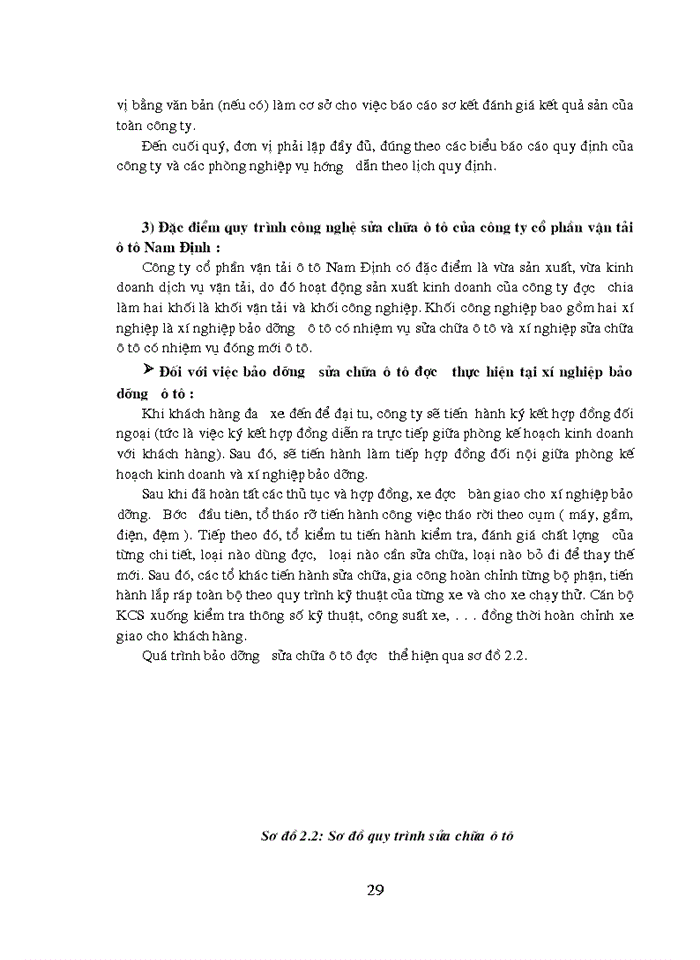 image for page Kế toán tập hợp chi phí sửa chữa và tính giá thành dịch vụ sửa chữa ở Công ty Cổ phần vận tải Ô tô Nam Định