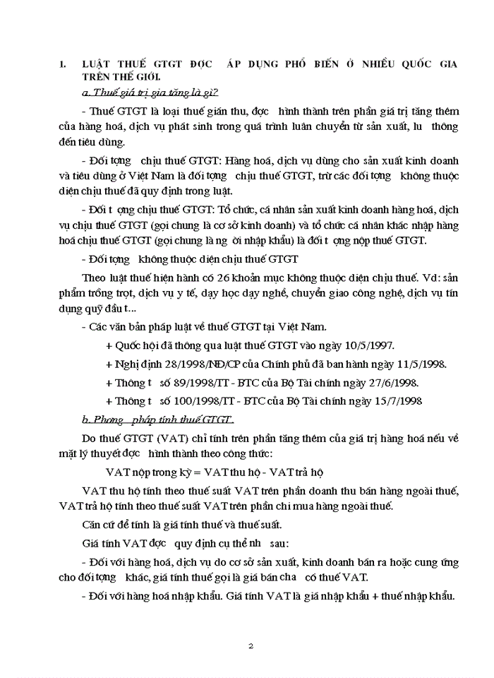 Tìm hiểu Luật và Kế toán thuế Giá trị gia tăng Một số đề xuất nhằm Giải quyết các vấn đề có thể phát sinh