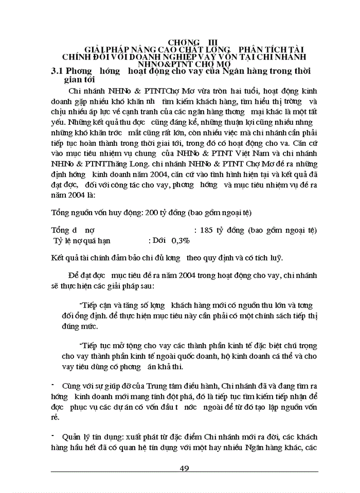 image for page Nâng cao chất lượng phân tích tài chính đối với khách hàng vay vốn tại chi nhánh Ngân hàng Nông nghiệp và Phát triển Nông thôn chợ mơ