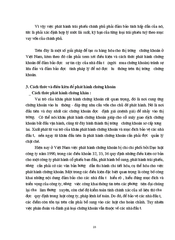 image for page Vai trò và sự cần thiết của việc hình thành và phát triển thị trường Chứng khoán Một số biện pháp tạo ra hàng hóa cho thị trường Chứng khoán
