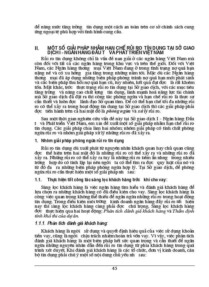 image for page Giải pháp nhằm phòng ngừa và hạn chế rủi ro tín dụng tại Sở giáo dục 1 - Ngân Hàng Đầu tư và Phát triển Việt Nam