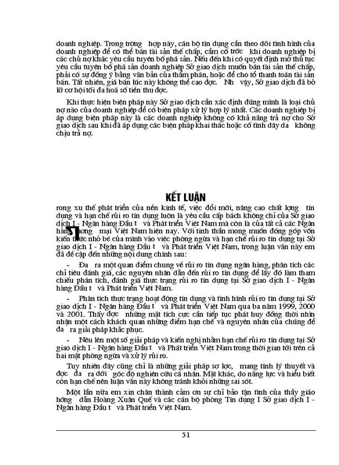 image for page Giải pháp nhằm phòng ngừa và hạn chế rủi ro tín dụng tại Sở giáo dục 1 - Ngân Hàng Đầu tư và Phát triển Việt Nam
