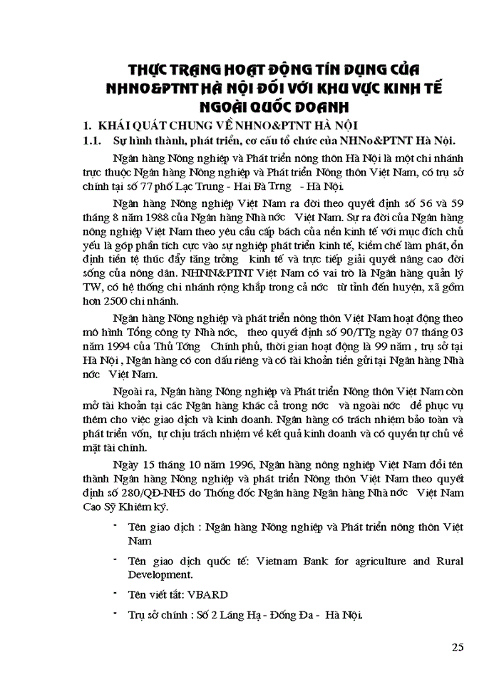 image for page Thực trạng hoạt động tín dụng của Ngân Hàng Nông nghiệp và Phát triển Nông thôn Hà Nội đối với khu vực kinh tế ngoài quốc doanh