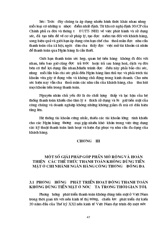 image for page Giải pháp mở rộng và hoàn thiện công tác thanh toán không dùng tiền mặt tại chi nhánh Ngân hàng Công thương Đống Đa