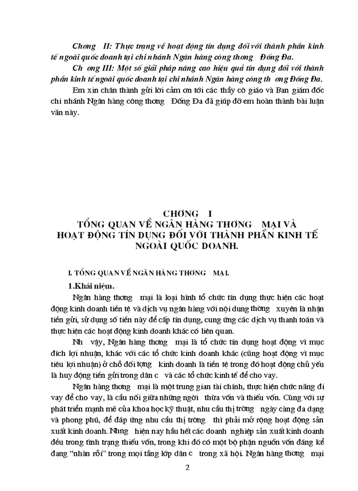 image for page Nâng cao hiệu quả tín dụng đối với thành phần kinh tế ngoài quốc doanh tại chi nhánh Ngân hàng Công thương - Đống Đa