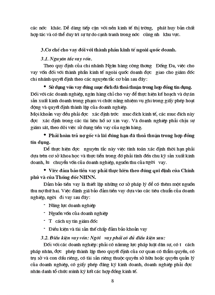 image for page Nâng cao hiệu quả tín dụng đối với thành phần kinh tế ngoài quốc doanh tại chi nhánh Ngân hàng Công thương - Đống Đa