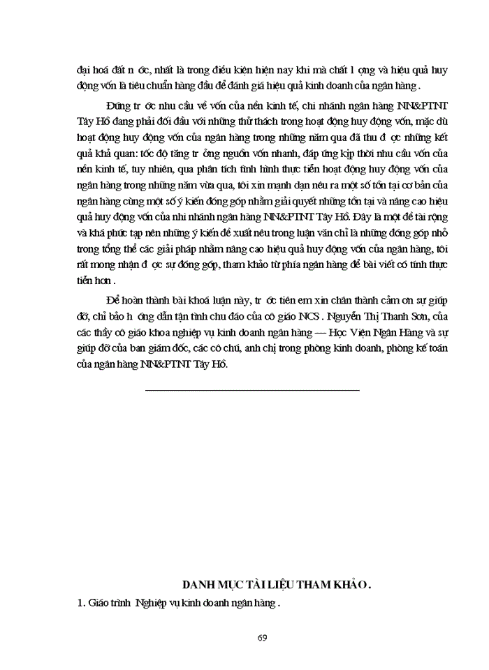 image for page Một số Giải pháp và kiến nghị nhằm nâng cao hiệu quả huy động vốn tại Ngân Hàng Nông nghiệp và Phát triển Nông thôn Tây Hồ