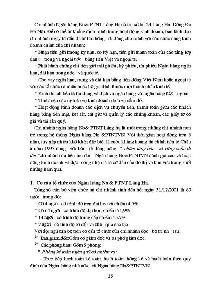 image for page Thực trạng thẩm định dự án đầu tư của Ngân Hàng Nông nghiệp và Phát triển Nông thôn Láng Hạ