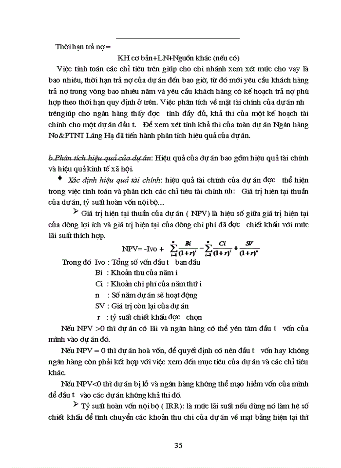 image for page Thực trạng thẩm định dự án đầu tư của Ngân Hàng Nông nghiệp và Phát triển Nông thôn Láng Hạ