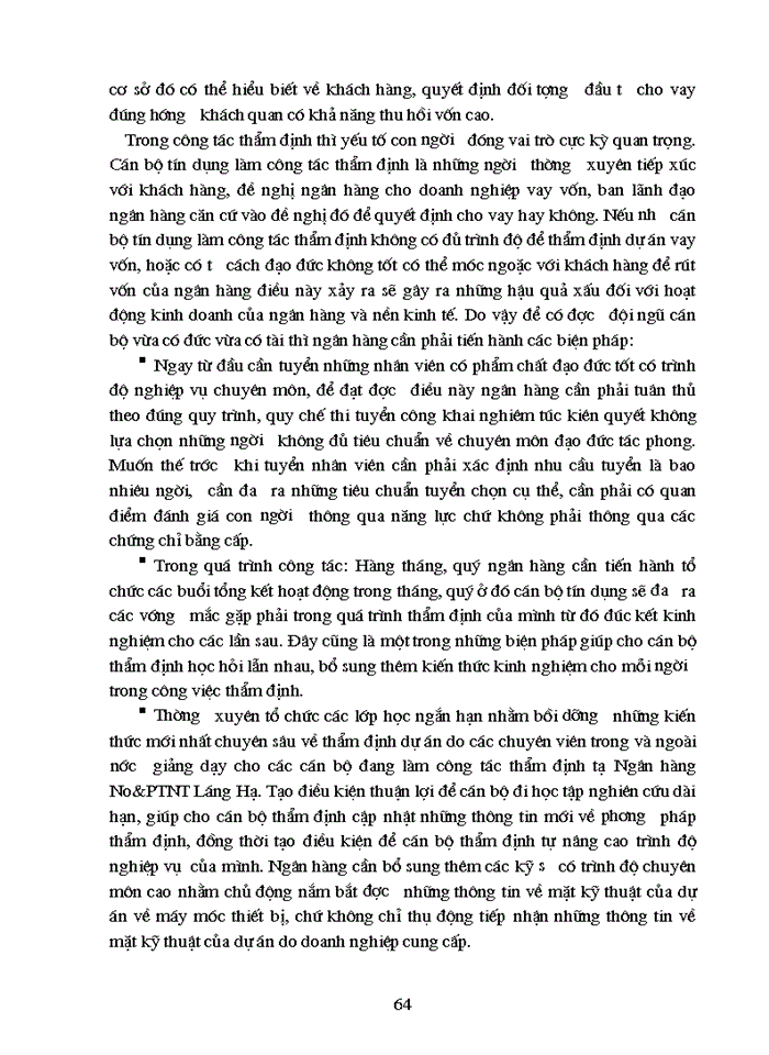 image for page Thực trạng thẩm định dự án đầu tư của Ngân Hàng Nông nghiệp và Phát triển Nông thôn Láng Hạ