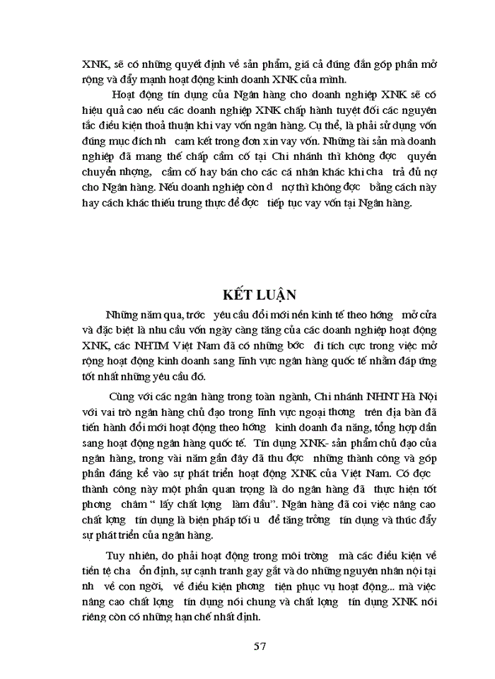 image for page Giải pháp mở rộng hoạt động tín dụng tài trợ Xuất nhập khẩu tại Ngân hàng Ngoại thương Hà Nội