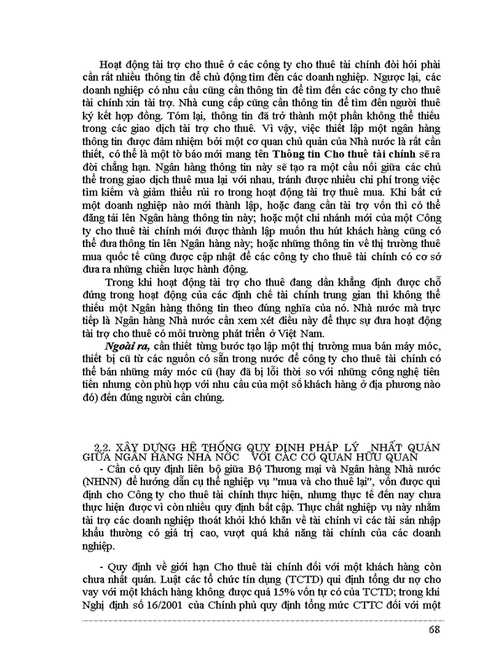 image for page Hoạt động tài trợ cho thuê tại các Công ty cho thuê tài chính hiện nay ở Việt Nam