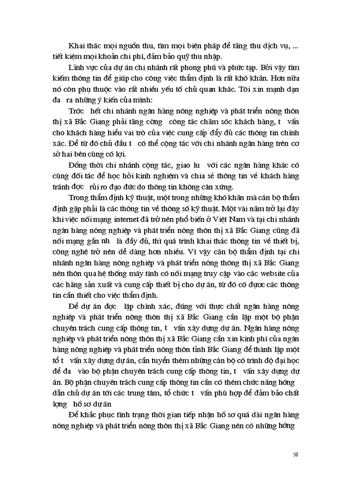 image for page Hoàn thiện hoạt động thẩm định dự án đầu tư tại Ngân Hàng Nông nghiệp và Phát triển Nông thôn thị xã Bắc Giang