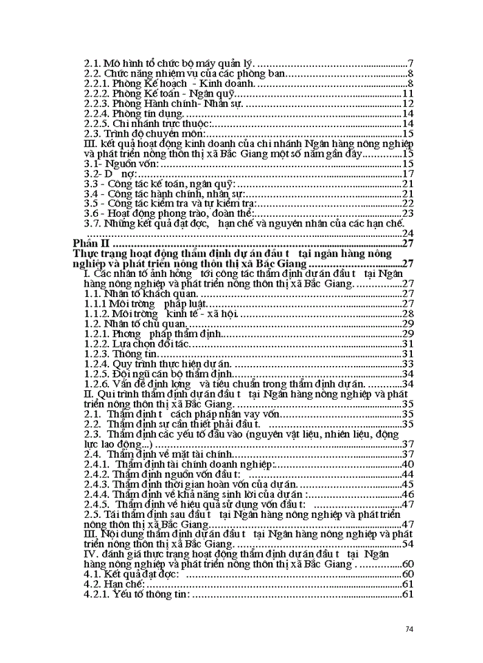 image for page Hoàn thiện hoạt động thẩm định dự án đầu tư tại Ngân Hàng Nông nghiệp và Phát triển Nông thôn thị xã Bắc Giang