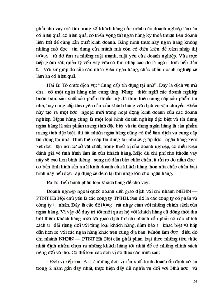 image for page Mở rộng tín dụng đối với các doanh nghiệp ngoài quốc doanh tại chi nhánh Ngân hàng Nông nghiệp và Phát triển Nông thôn Hà Nội